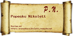 Popesku Nikolett névjegykártya