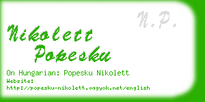 nikolett popesku business card